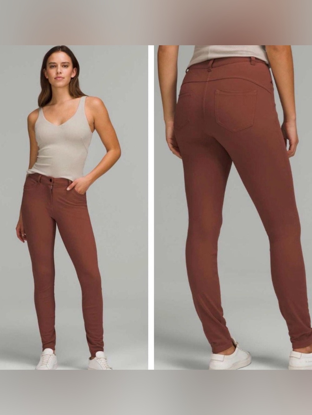 NWT Lululemon size 27 city sleek slim fit high rise pants ancient copper ancp